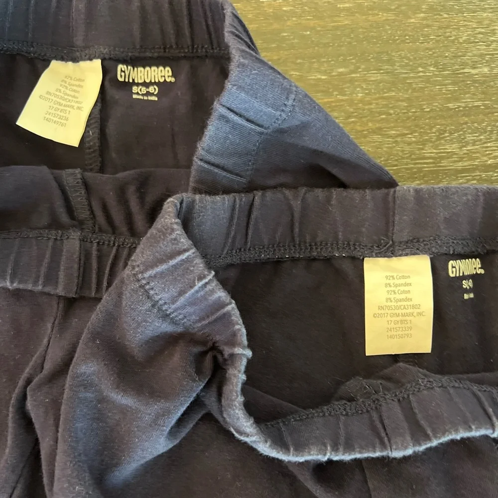 Gymboree Girls Navy 1 Leggings and 2 Shorts  Small (5/6)